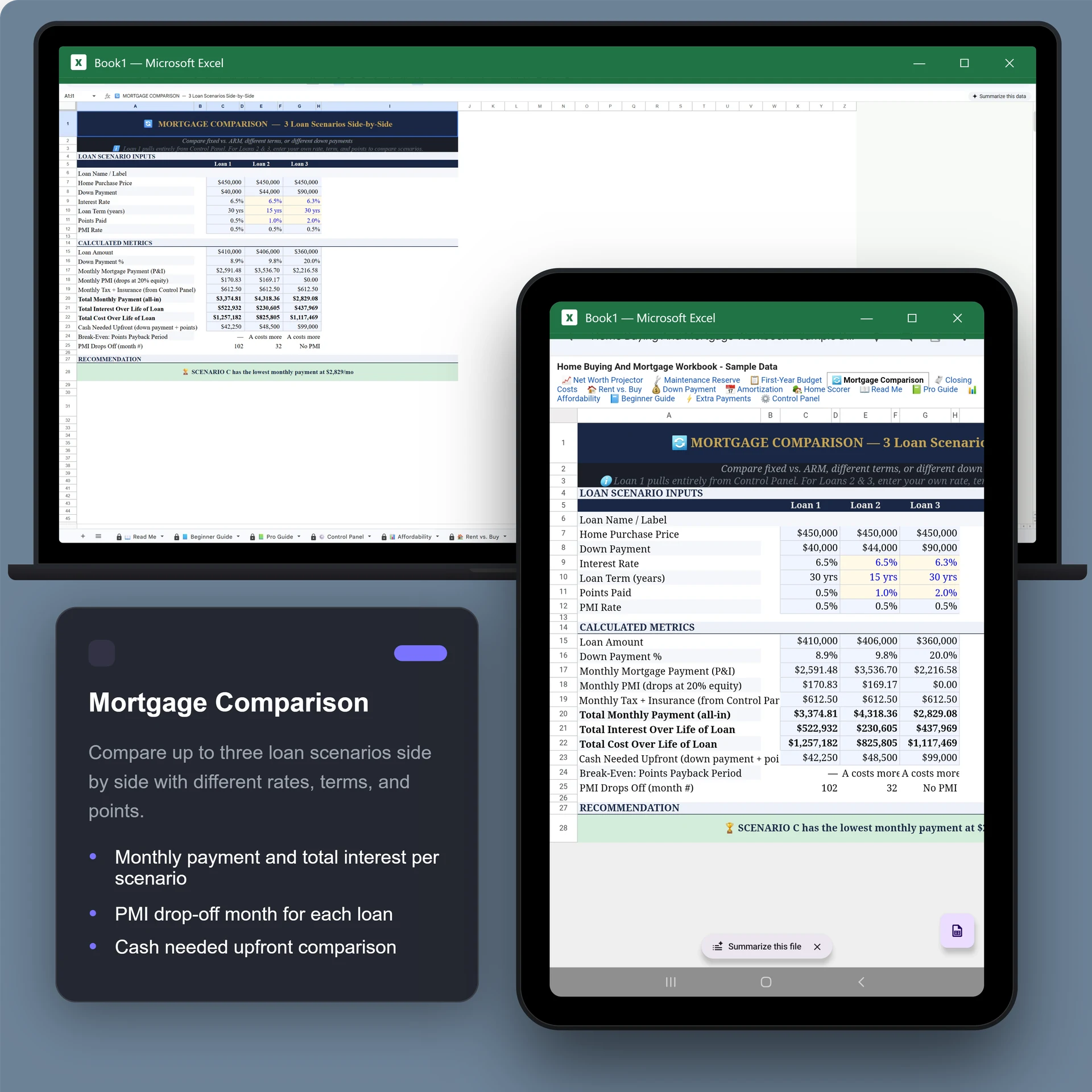Excel · Mortgage Comparison