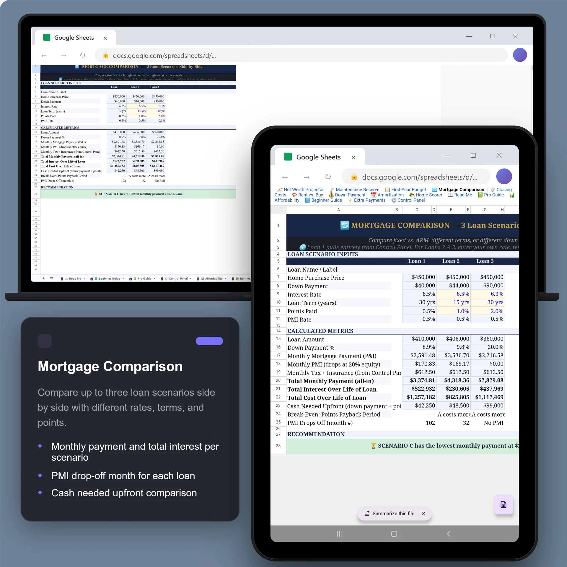 Sheets · Mortgage Comparison