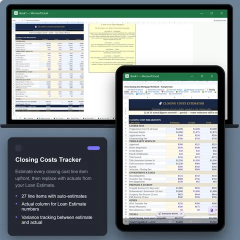 Excel · Closing Costs