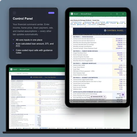 Excel · Control Panel