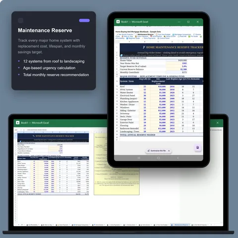 Excel · Maintenance Reserve