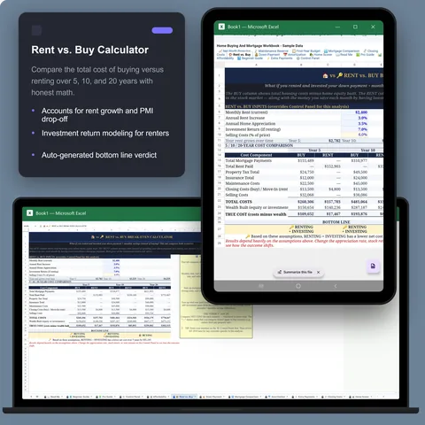 Excel · Rent V Buy