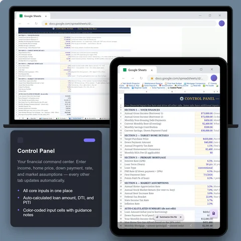 Sheets · Control Panel