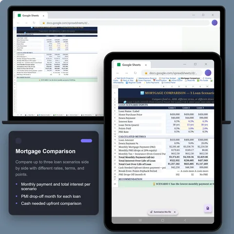 Sheets · Mortgage Comparison