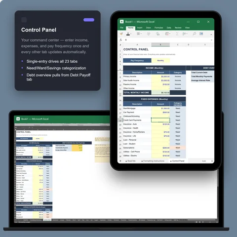 Excel · Control Panel