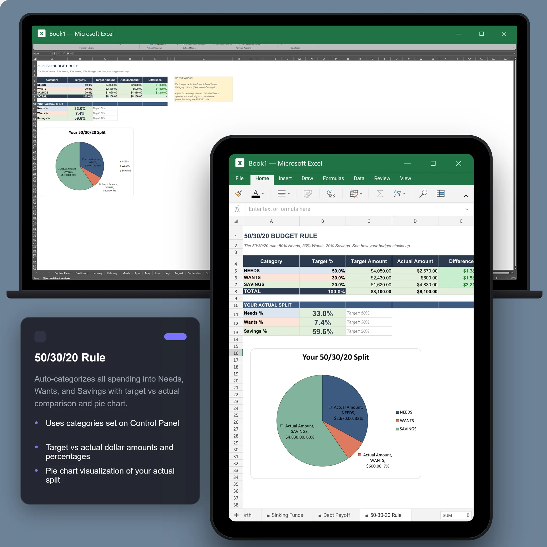 Excel · 50/30/20