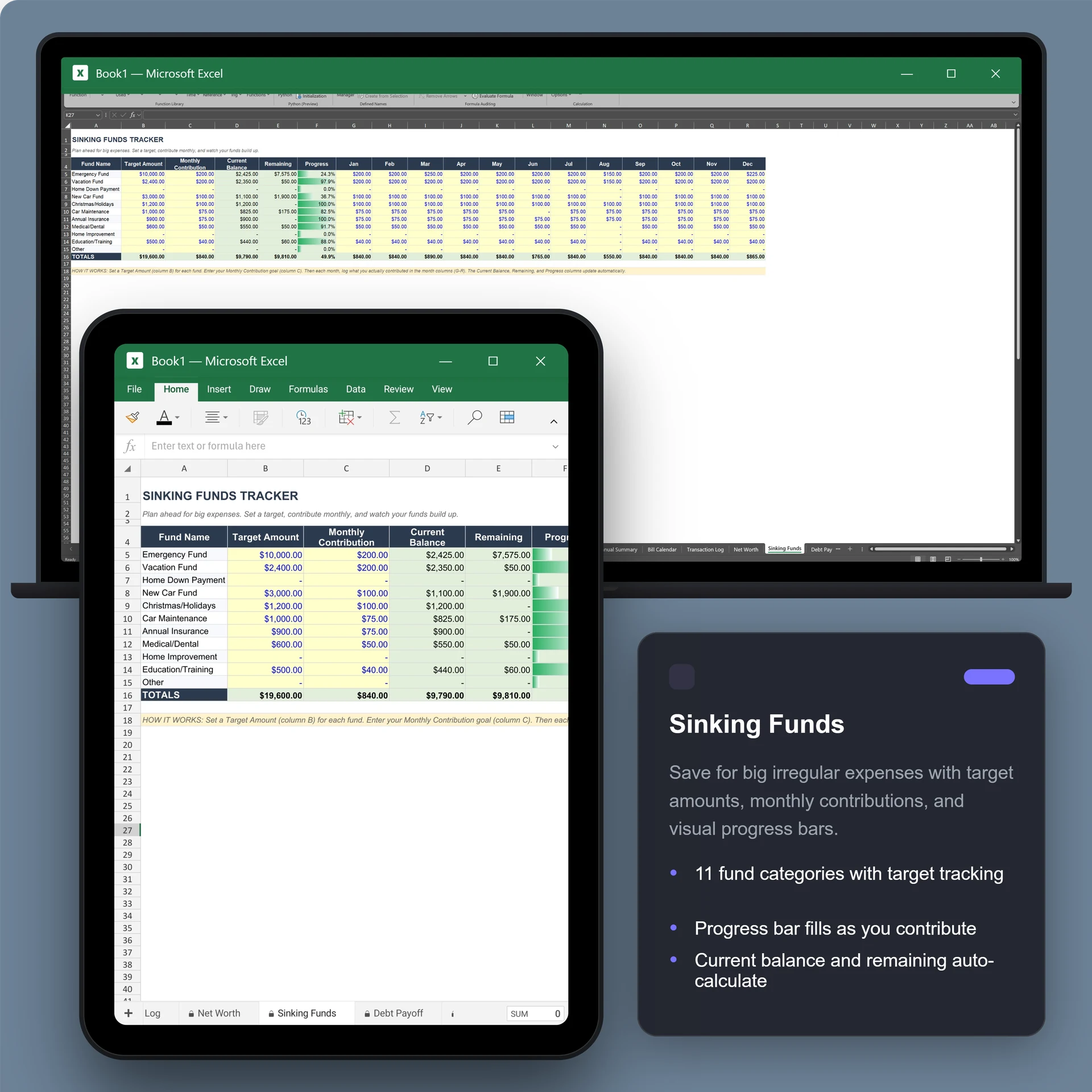 Excel · Sinking Funds