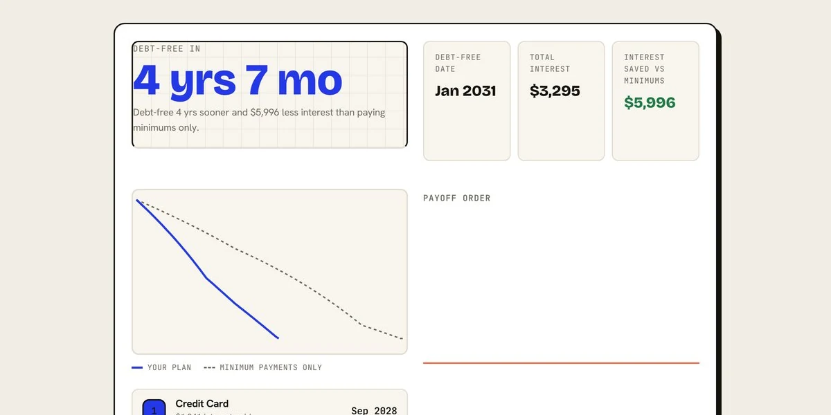 Debt Payoff Calculator — app screenshot