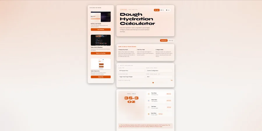 Dough Hydration Calculator — app screenshot
