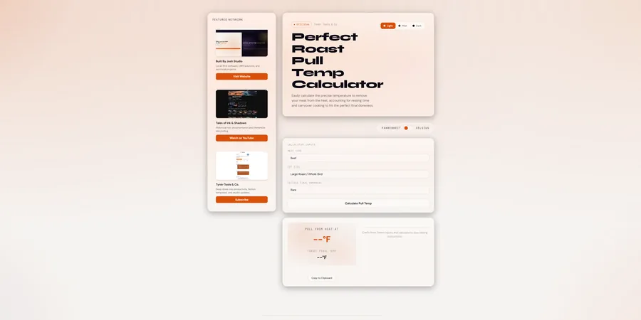 Perfect Roast Pull Temp Calculator — app screenshot