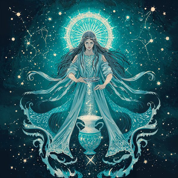 Aquarius Water-Bearer Digital Art Print