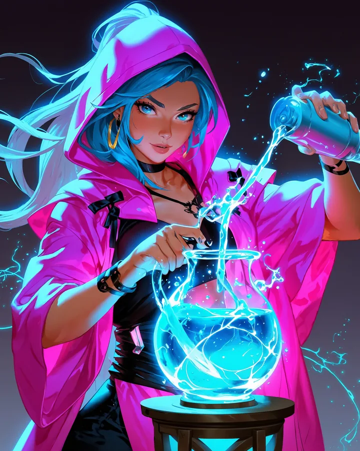 Anime variant 1 — Aquarius Zodiac Art Print