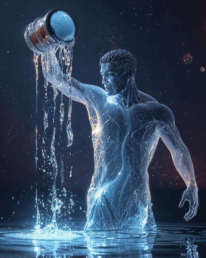 Hyper Realistic variant 1 — Aquarius Zodiac Art Print