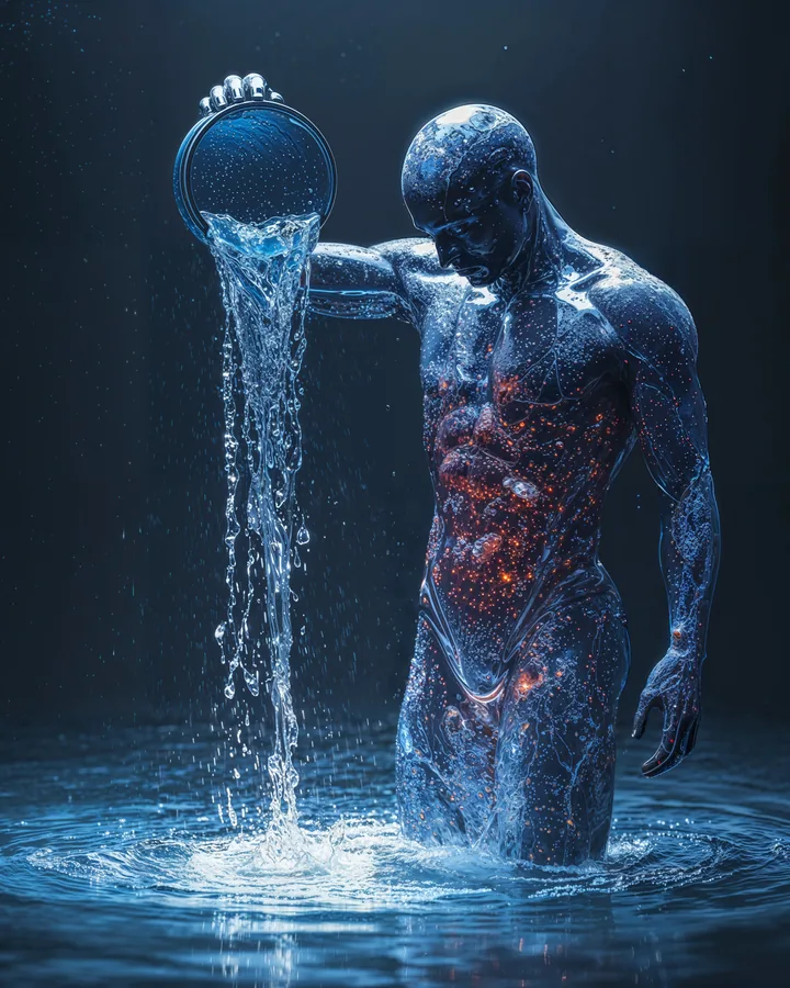 Hyper Realistic variant 2 — Aquarius Zodiac Art Print