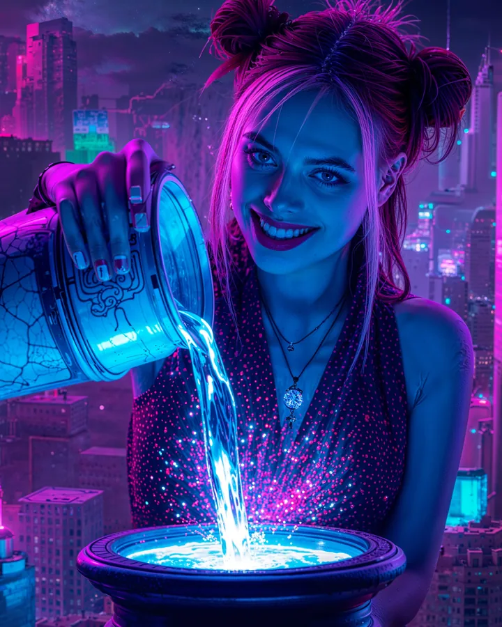 Punk variant 1 — Aquarius Zodiac Art Print