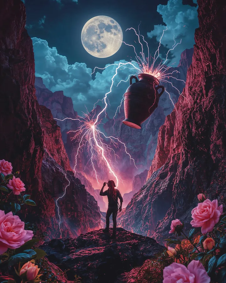 Silhouettes variant 2 — Aquarius Zodiac Art Print