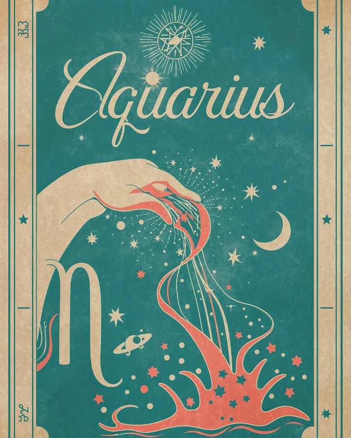 Vintage Posters variant 1 — Aquarius Zodiac Art Print