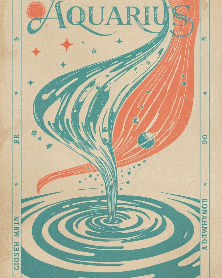 Vintage Posters variant 2 — Aquarius Zodiac Art Print