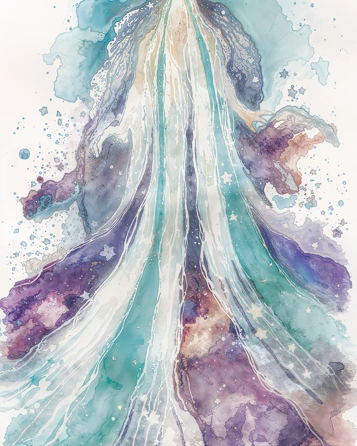 Watercolor 1 variant 1 — Aquarius Zodiac Art Print