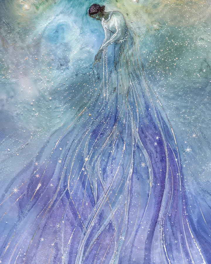 Watercolor 1 variant 2 — Aquarius Zodiac Art Print