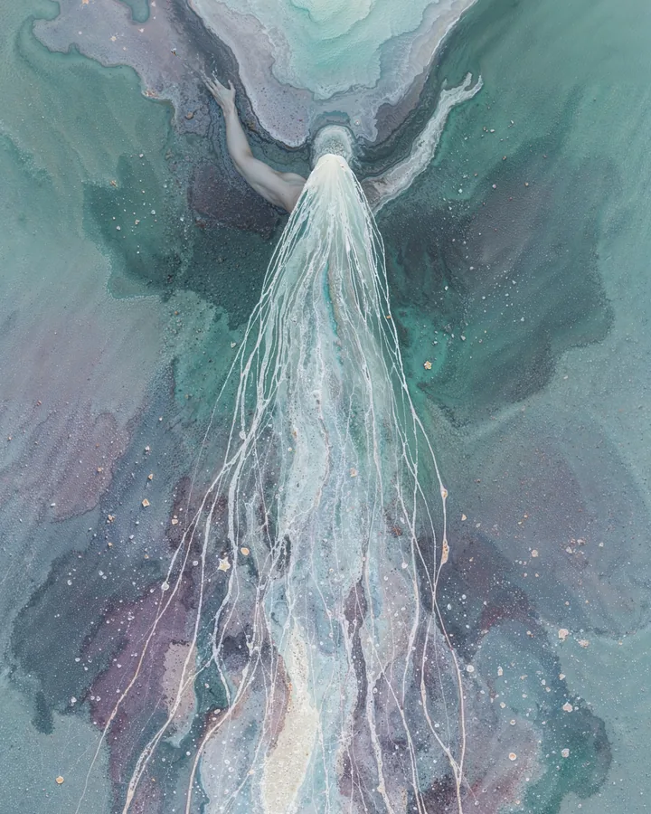 Watercolor 2 variant 1 — Aquarius Zodiac Art Print