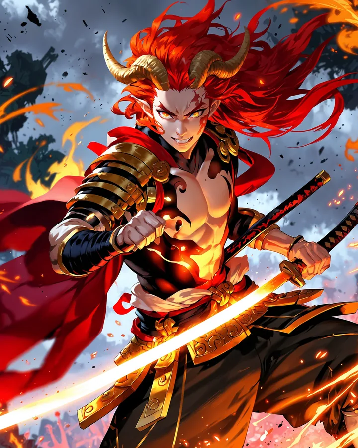 Anime variant 1 — Aries Zodiac Art Print