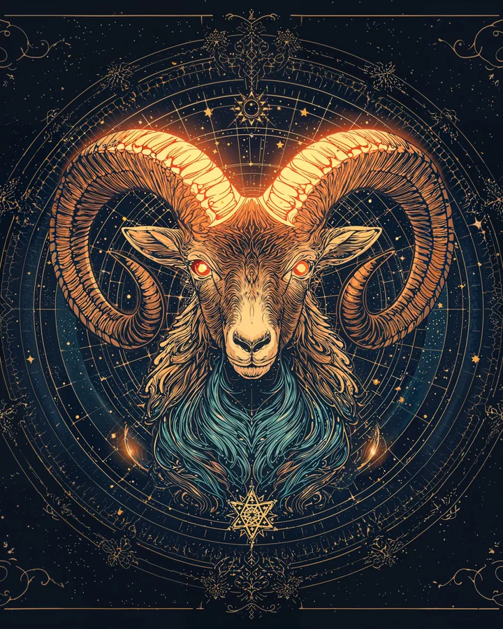 Celestial Animals variant 1 — Aries Zodiac Art Print