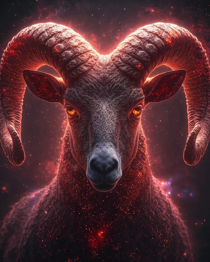 Hyper Realistic variant 4 — Aries Zodiac Art Print