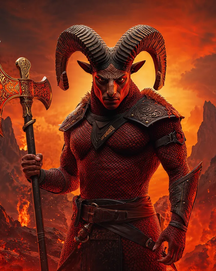 Mythic Guardians variant 1 — Aries Zodiac Art Print