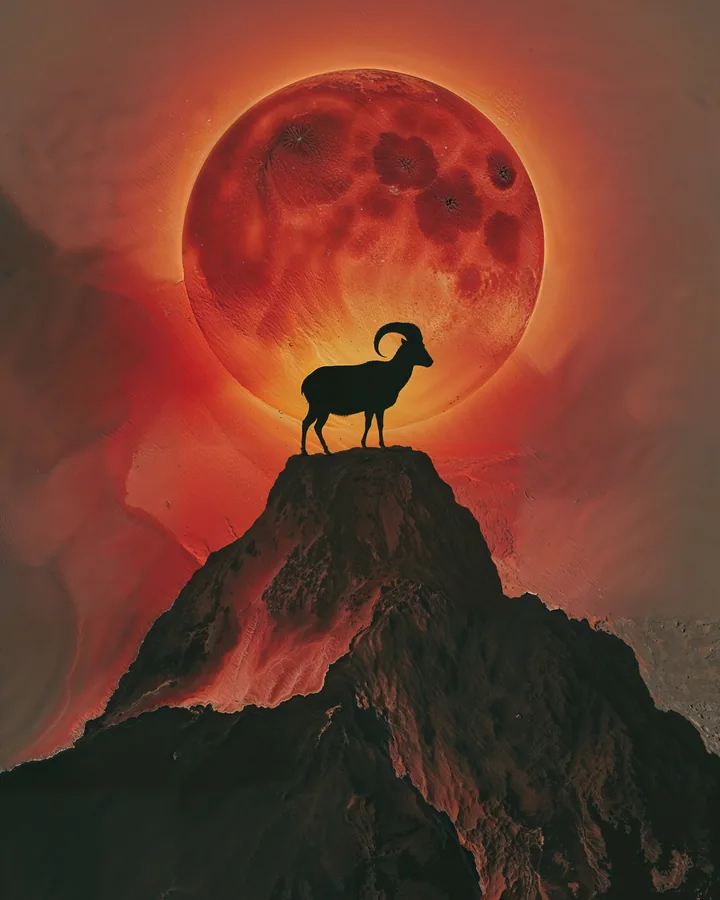 Silhouette Aspects variant 2 — Aries Zodiac Art Print