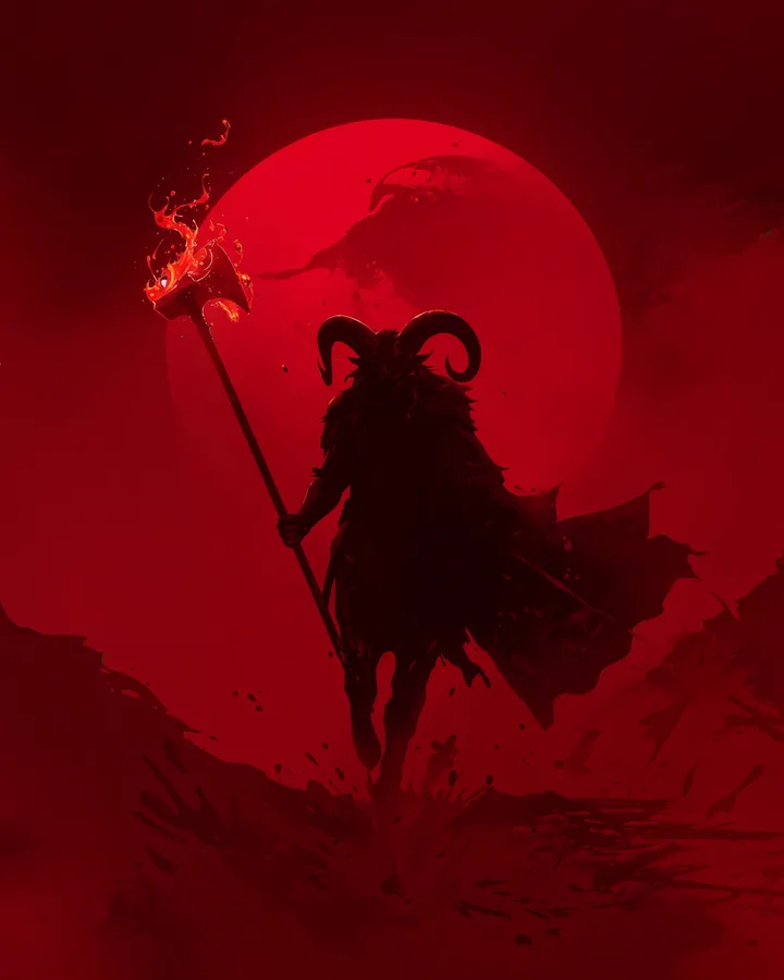Silhouettes Fantasy variant 1 — Aries Zodiac Art Print