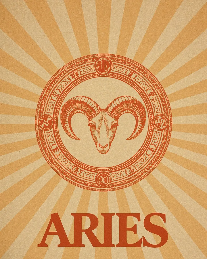 Vintage Posters variant 2 — Aries Zodiac Art Print