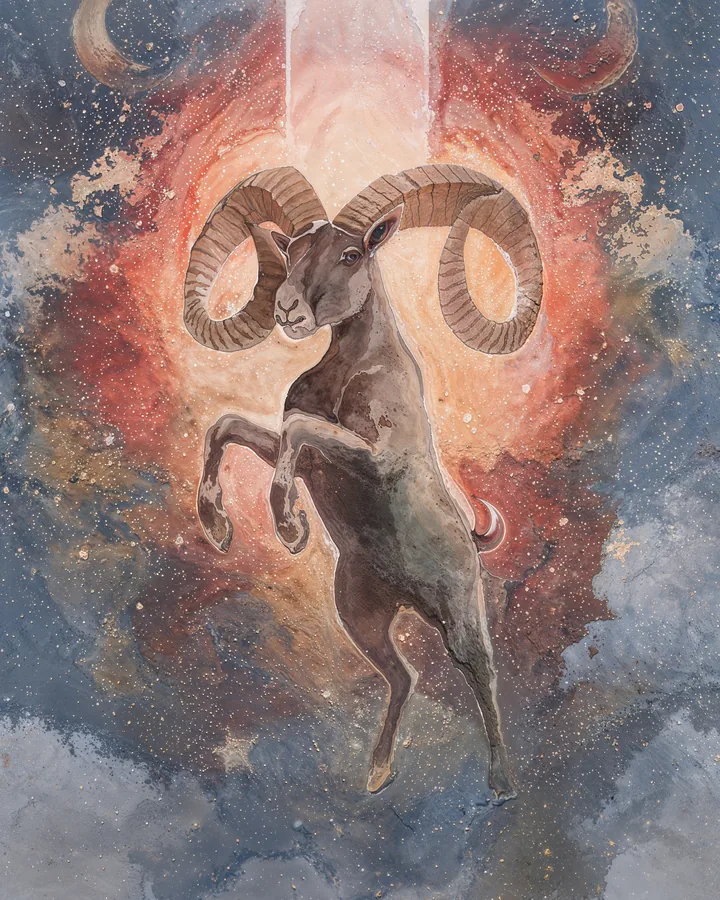 Watercolor 1 variant 1 — Aries Zodiac Art Print