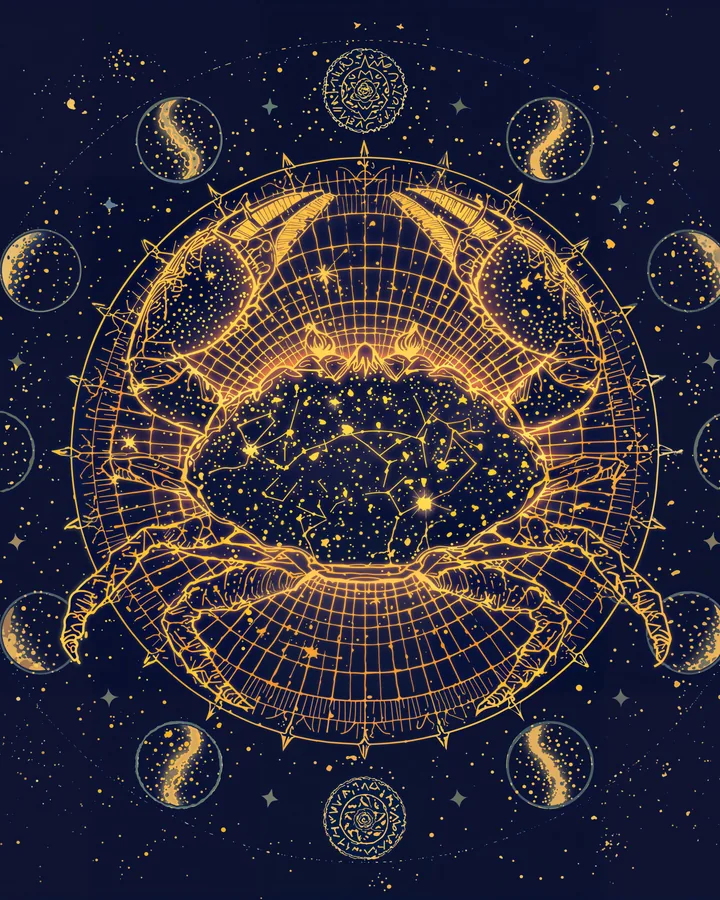 Celestial Animals variant 1 — Cancer Zodiac Art Print