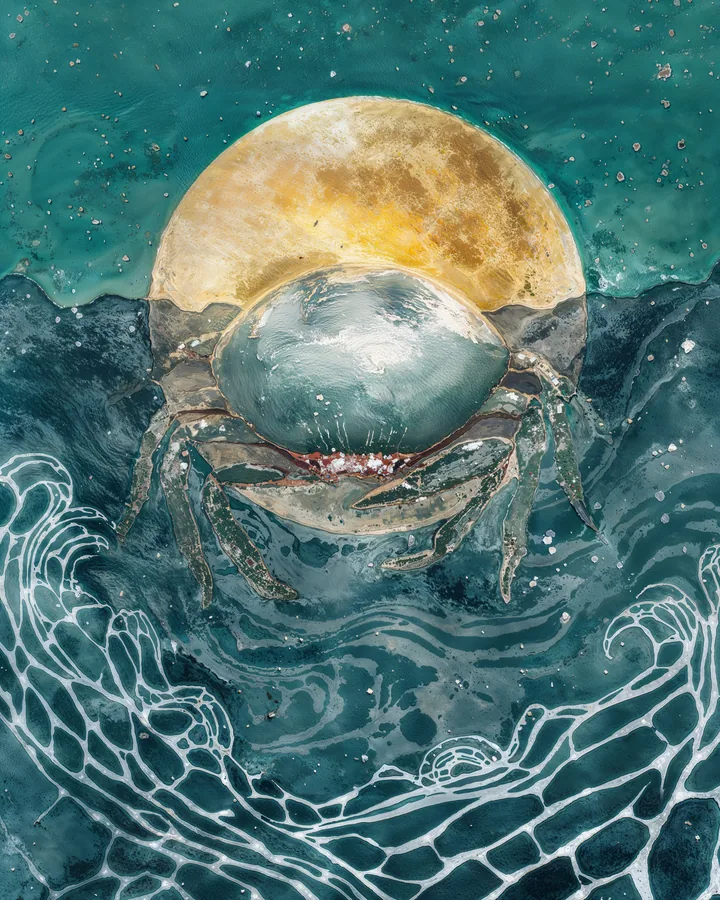 Watercolor 1 variant 2 — Cancer Zodiac Art Print