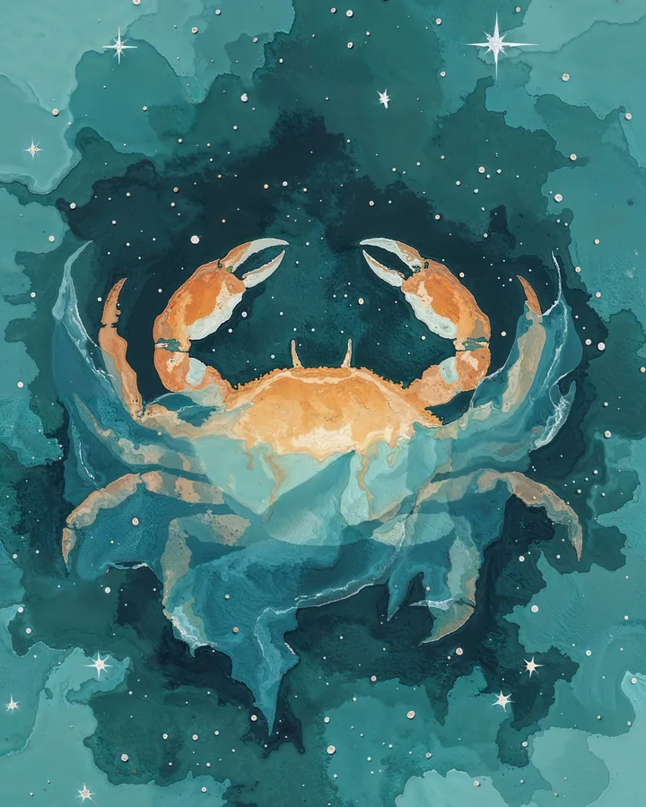 Watercolor 2 variant 1 — Cancer Zodiac Art Print