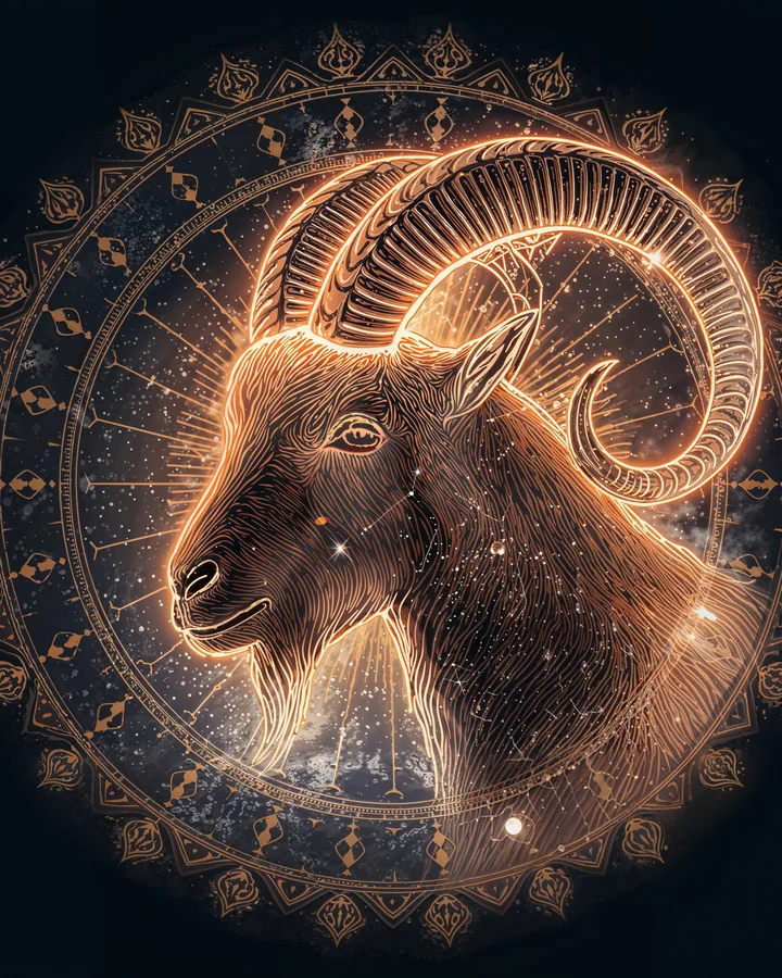 Celestial Animals variant 1 — Capricorn Zodiac Art Print
