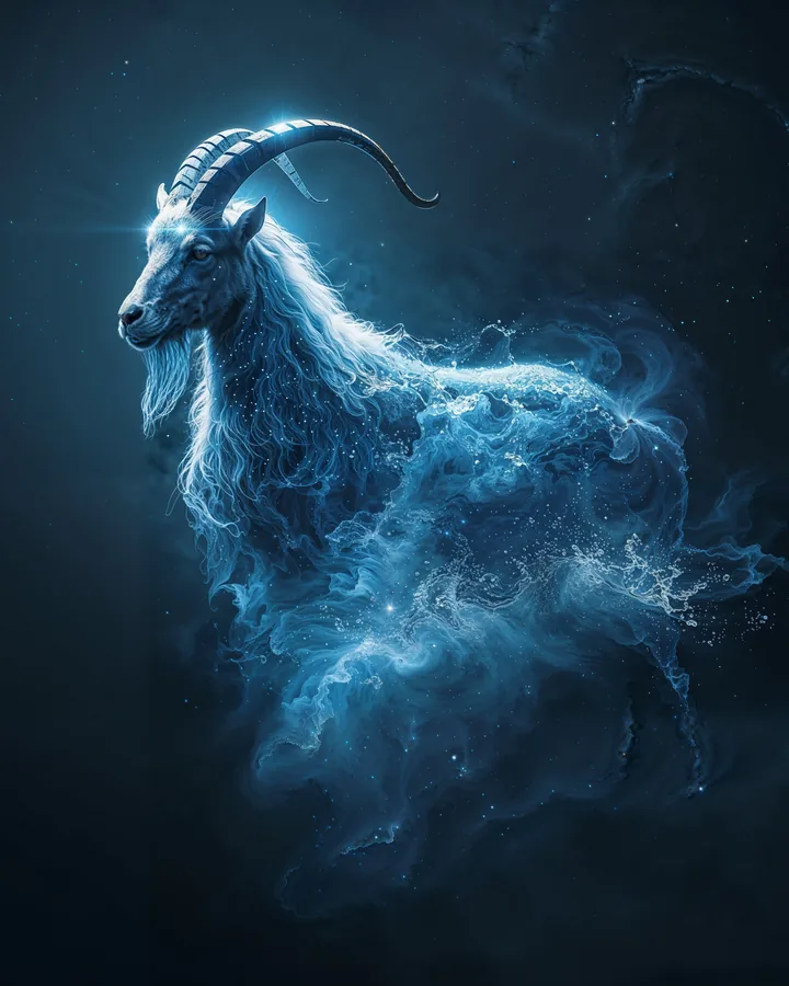 Hyper Realistic variant 2 — Capricorn Zodiac Art Print