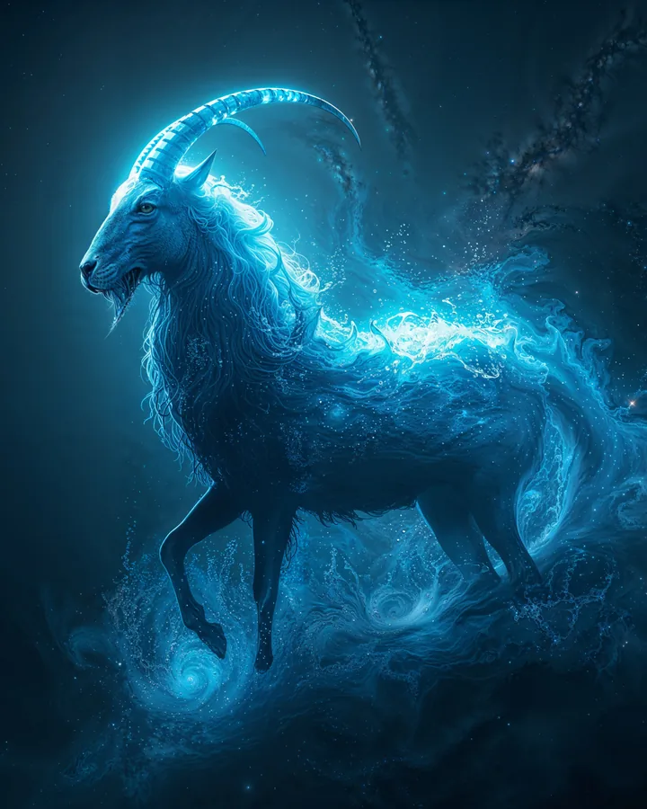 Hyper Realistic variant 3 — Capricorn Zodiac Art Print
