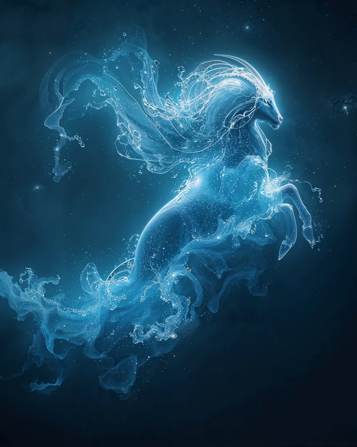 Hyper Realistic variant 4 — Capricorn Zodiac Art Print