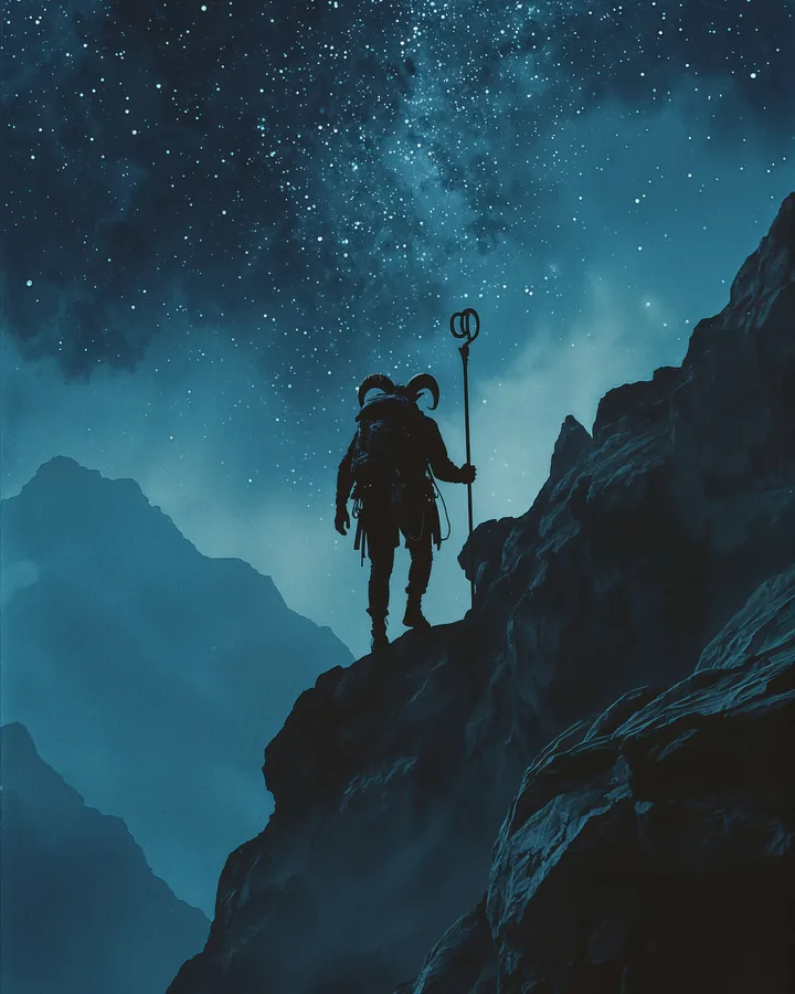 Silhouettes variant 1 — Capricorn Zodiac Art Print