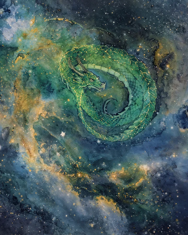 Dragon Chinese Zodiac Art Print — Watercolor — Celestial Dreamscapes variant 3