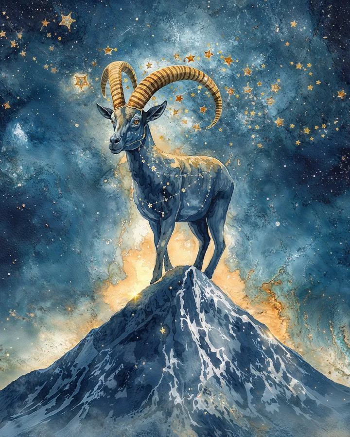 Goat Chinese Zodiac Art Print — Watercolor — Celestial Dreamscapes variant 3