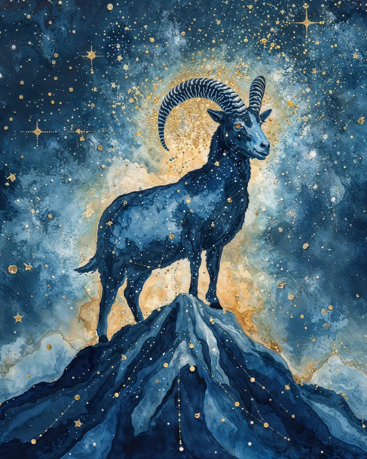 Goat Chinese Zodiac Art Print — Watercolor — Celestial Dreamscapes variant 4