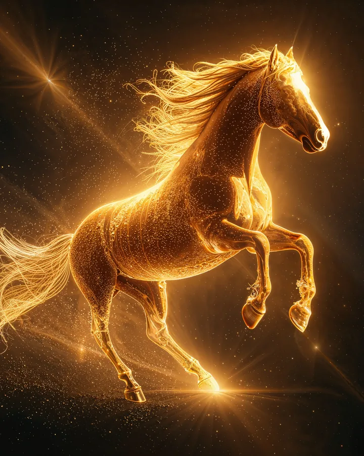 Horse Chinese Zodiac Art Print — Hyper-Realistic — Lunar Guardians variant 2