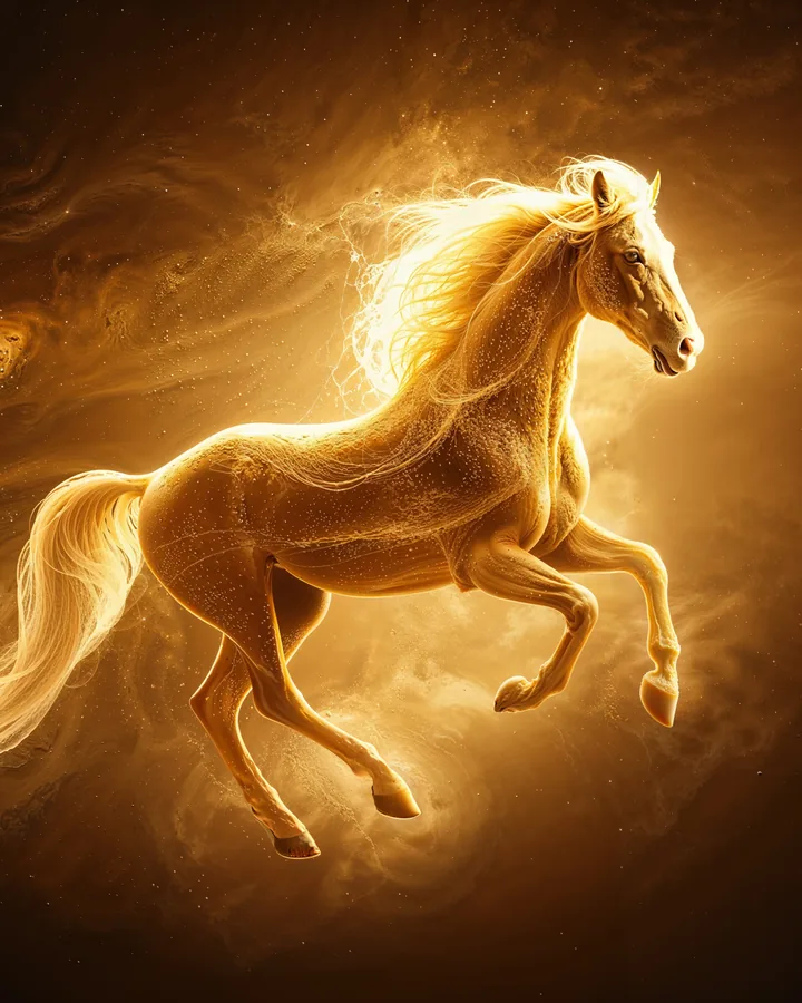 Horse Chinese Zodiac Art Print — Hyper-Realistic — Lunar Guardians variant 3