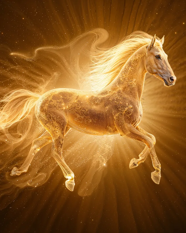 Horse Chinese Zodiac Art Print — Hyper-Realistic — Lunar Guardians variant 4