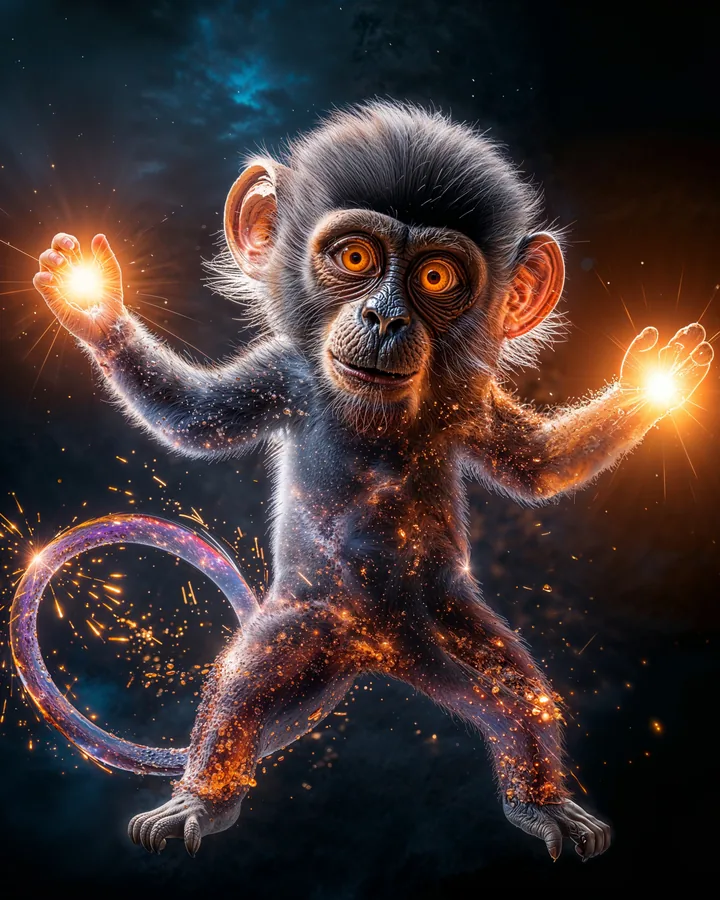 Monkey Chinese Zodiac Art Print — Hyper-Realistic — Lunar Guardians variant 1