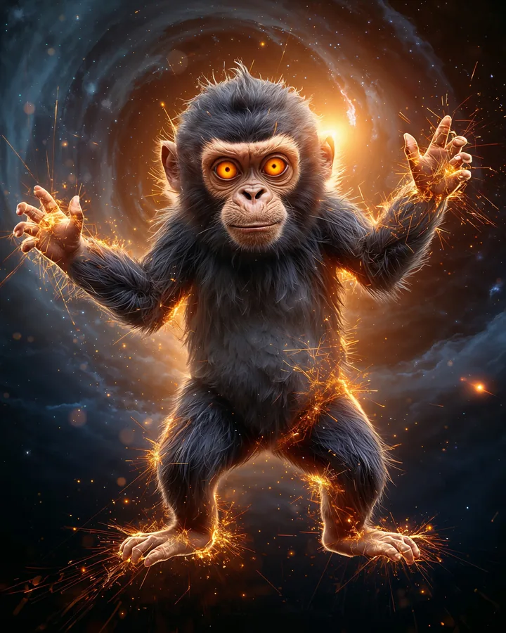 Monkey Chinese Zodiac Art Print — Hyper-Realistic — Lunar Guardians variant 3