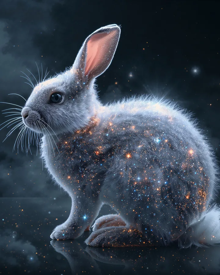Rabbit Chinese Zodiac Art Print — Hyper-Realistic — Lunar Guardians variant 2